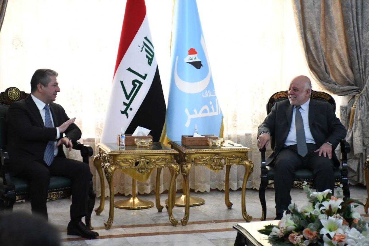 Dr. Al-Abadi receives the Prime Minister of the Kurdistan Regional Government, Mr. Masrour Barzani