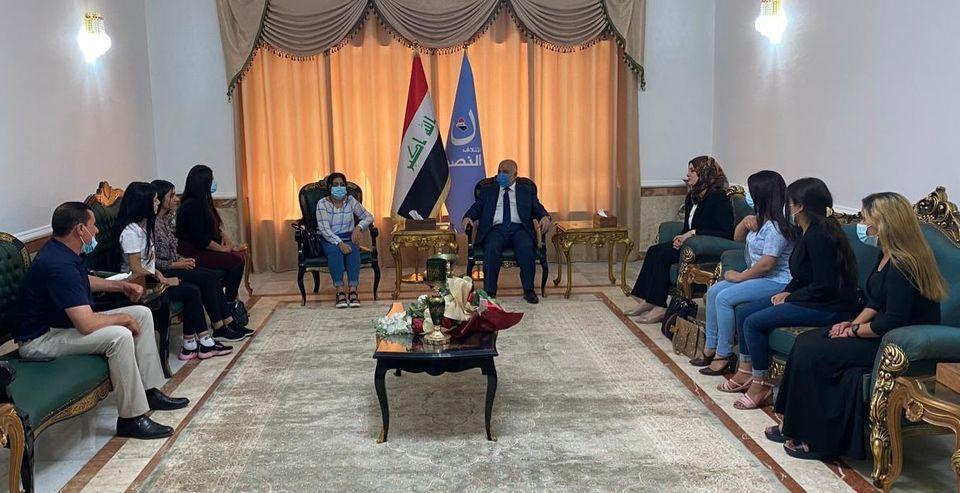 Dr. Haider al-Abadi meets a group of survivors from the terrorist gangs of ISIS
