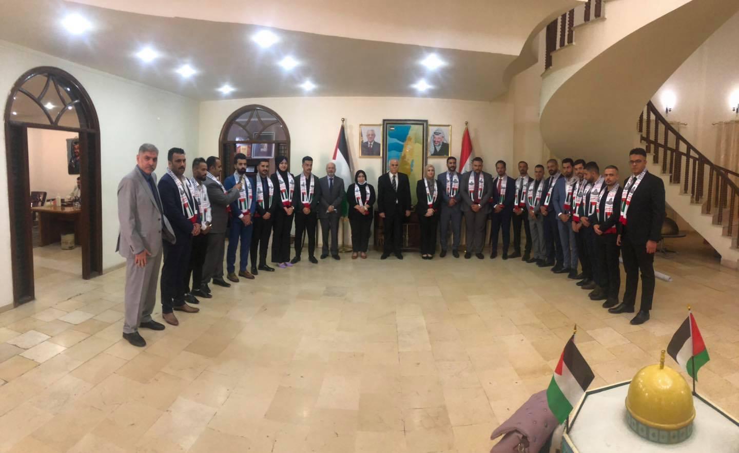 وفد عن ائتلاف النصر يزور السفارة الفلسطينية في بغداد