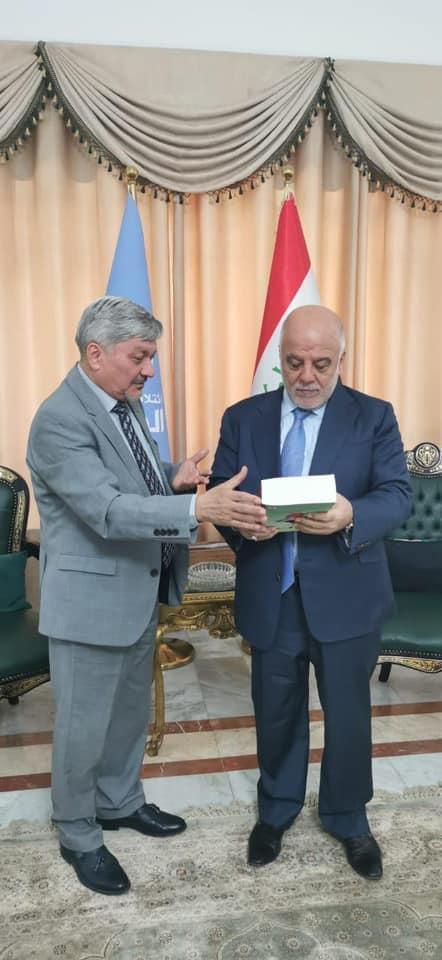 Haider Al-Abadi receives Dr. Ibrahim Bahr al-Ulloum