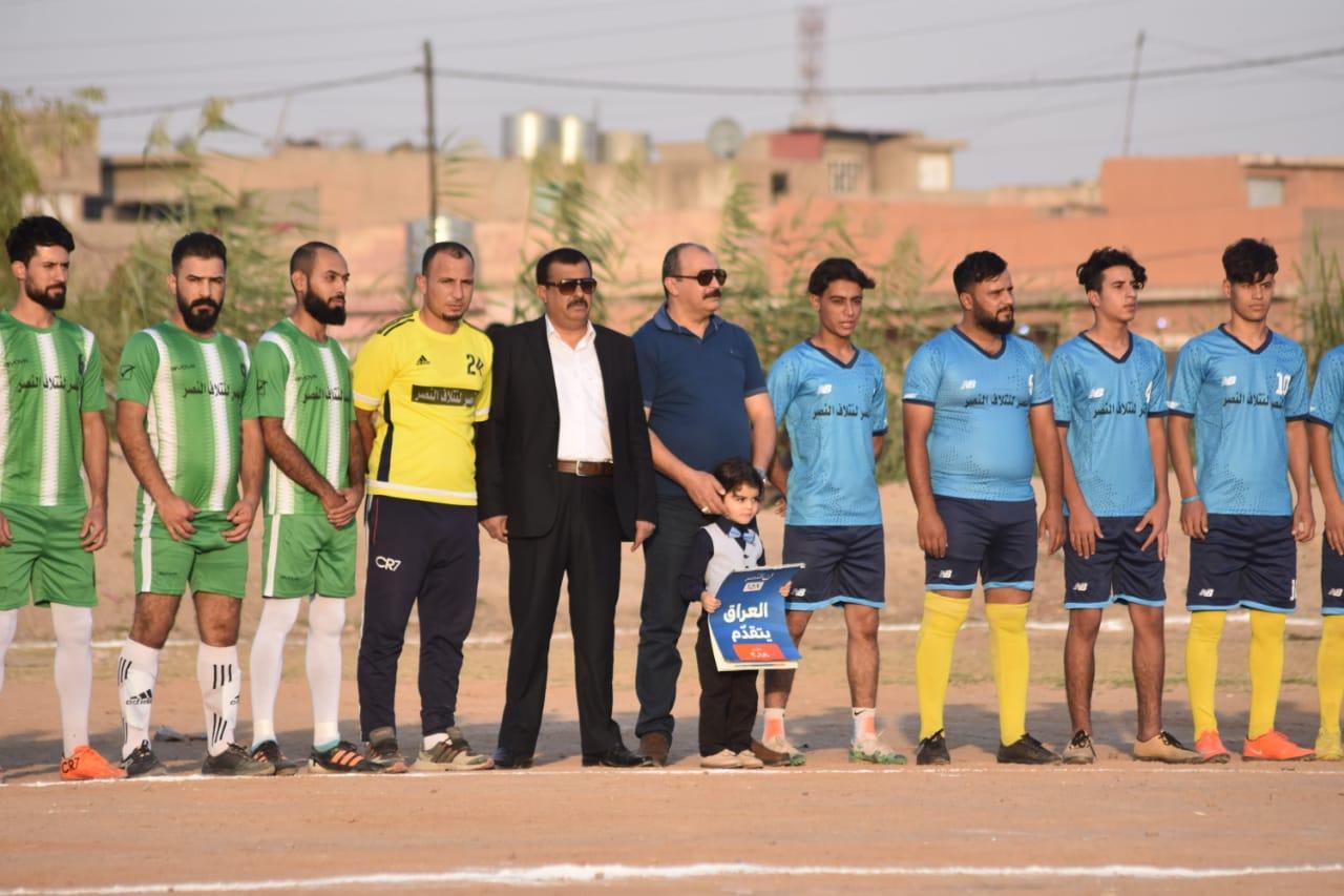 On the anniversary of the liberation of Mosul... Al Nasr Coalition holds a football league on the left side