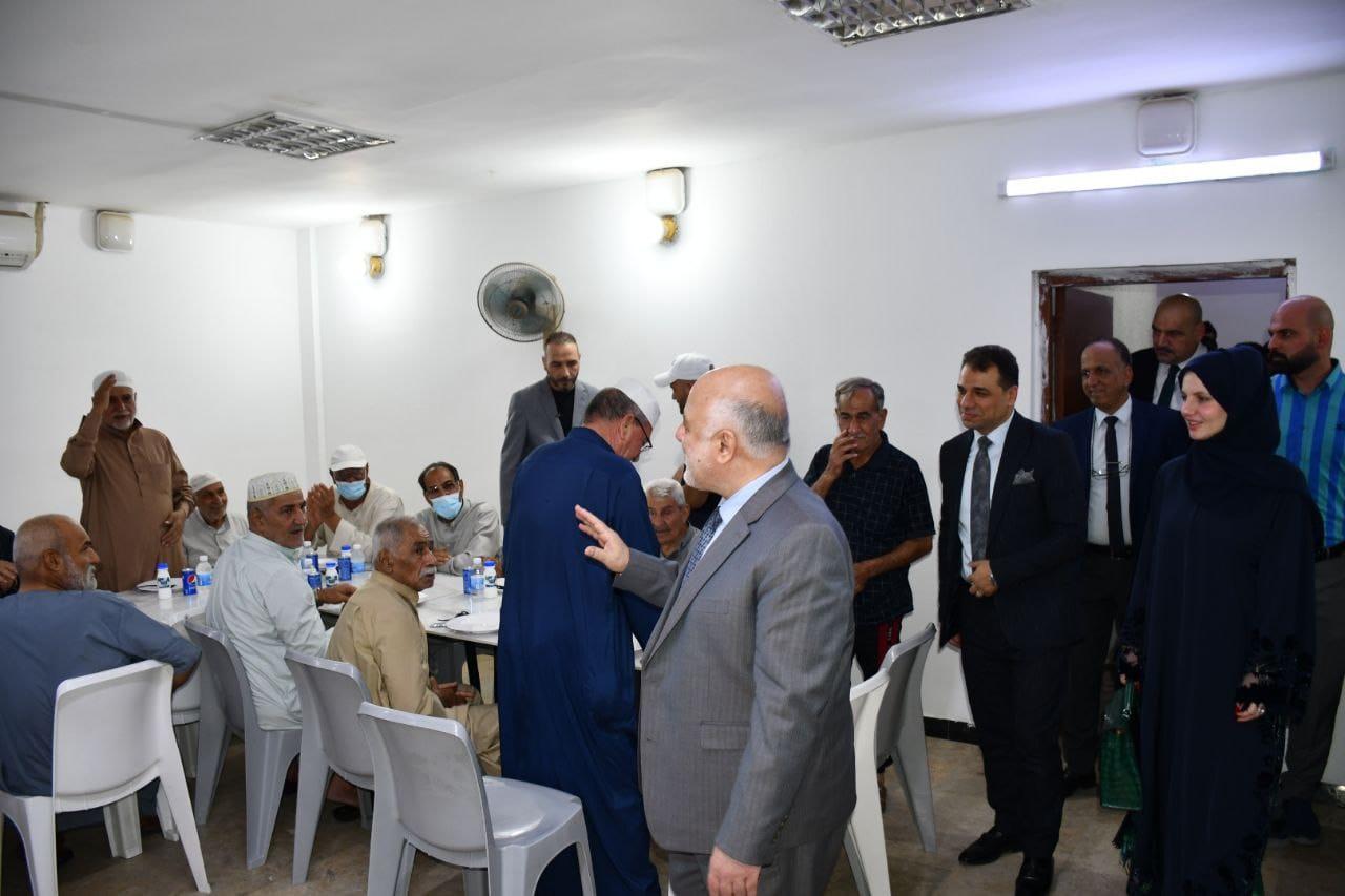 Dr. Haider al-Abadi visits a nursing home in Baghdad