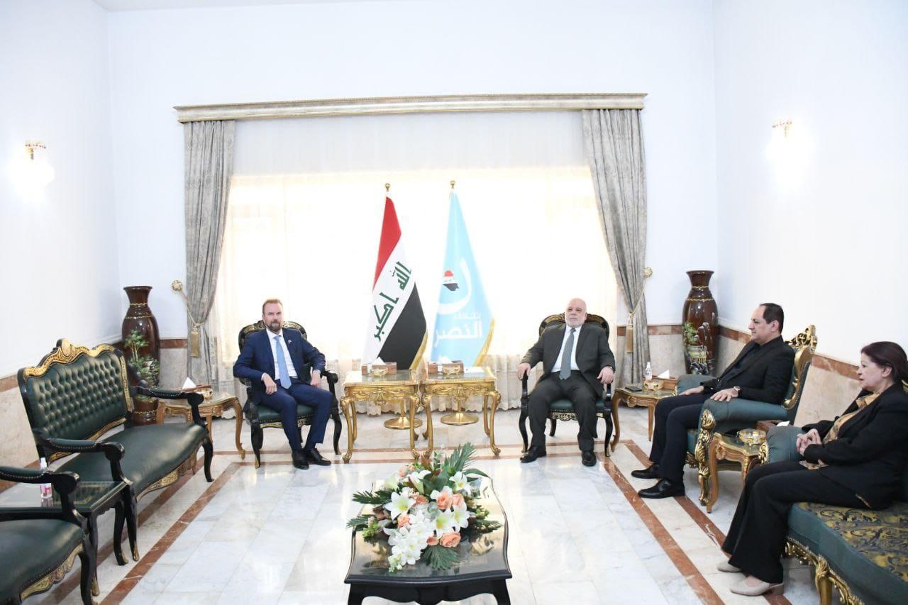 Dr. Haider Al-Abadi receives the Ambassador of the European Union in Baghdad, Mr. Ville Varjola