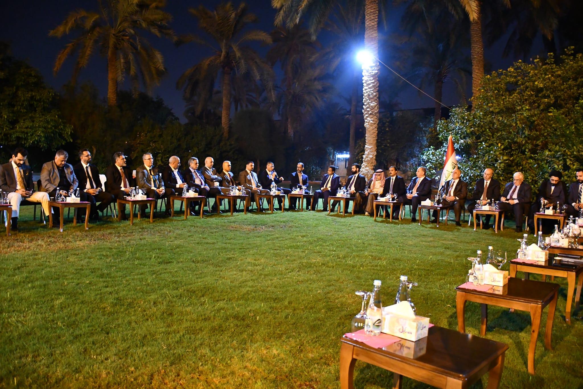 Dr. Al-Abadi hosts several officials and representatives of political entities and discusses with them the Palestinian issue and local elections