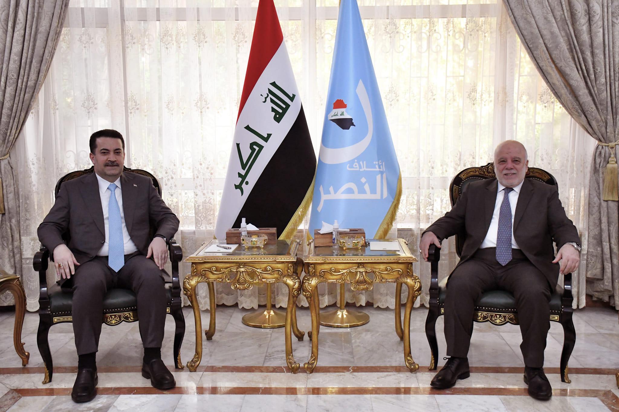 Dr. Haider Al-Abadi receives the Prime Minister, Mr. Muhammad Shia  Al-Sudani
