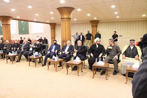 Dr. Haider Al-Abadi attends the funeral of the late Abdul Karim Al-Ansari