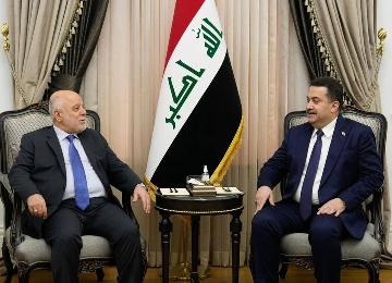 Dr. Haider Al-Abadi meets Prime Minister Mr. Mohammed Shia  Al-Sudani