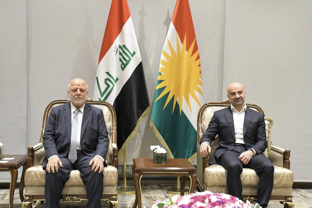 الدكتور حيدر العبادي يلتقي رئيس الاتحاد الوطني الكردستاني السيد بافل طالباني