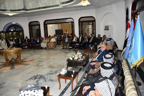 Dr. Haider Al-Abadi receives tribal sheikhs and dignitaries of Dhi Qar province