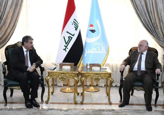 Dr. Al-Abadi receives the Kuwaiti Ambassador Mr. Salem Al-Zamanan on the occasion of the end of his