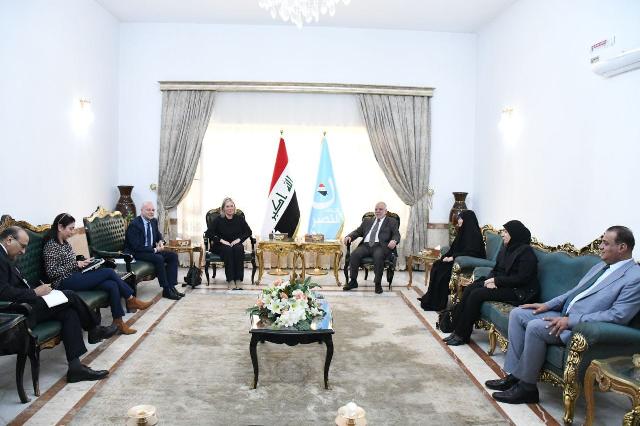 Dr. Al-Abadi receives the head of the United Nations Mission in Iraq, Ms. Jeanine Plasschaert
